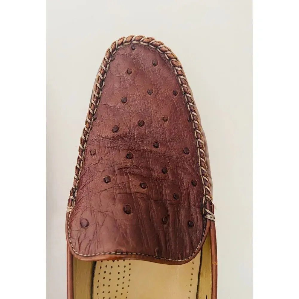 Vintage Cole Haan Collection Ostrich Loafers Made In Italy Men's 8.5M C05976